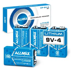 Allmax Battery 850042845745 9v Maximum Power Lithium Batteries 4 Count Pack Of 1