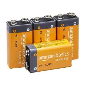 Amazon Basics 840083612031 4-pack 9 Volt Alkaline Everyday Batteries For Smoke Detectors