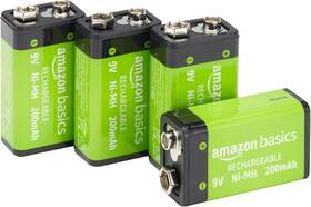 Amazon Basics Cor00003 Rechargeable 9 Volt Batteries 4-pack Nimh 200 Mah Long