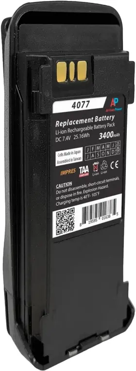 Rb-4077-l Artisan Power Impres Battery For Motorola Mototrbo Xpr 6500 6000 Series Radios Taa Compliant