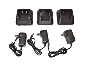 Ch-5r Baofeng Lot Of 3 - Walkie Talkie Desktop Charger Base With Adapter -untested