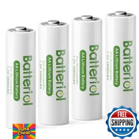 B0db4h9w78 Batteriol Aa Lithium Batteries 3000mah 1.5v 4-pack For Blink Camera Flashlight