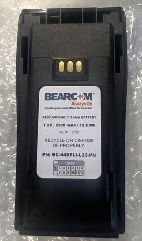 Bearcom Bpv134 Battery Bc449lll22pn 7.2 2200 Mah 15.8 Wh Rechargeable Radios