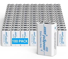 Branded 792522502826 9v Batteries Super Heavy-duty Battery 6f22 Mn1604 Carbon 100 Pack