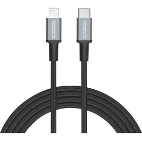 A01072 Codi 6-feet Braided Nylon Usb-c To Mfi Lightning Charge And Sync Cable Black