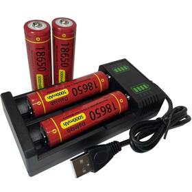 Dalolab 2670-2u 4pcs 18650 Rechargeable Battery W I Th Charger Two-way Radios 1