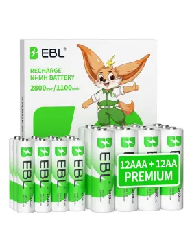 B0140sw0dm Ebl 24-pack Aa Aaa Rechargeable Batteries Combo 2800mah And 1100mah
