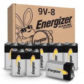 Energizer 039800141392 Alkaline Power 9 Volt Batteries 8 Pack 9v Multicolor