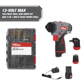 Hyper Tough 461560780939 Charger With 100-piece Drill And Drive Tool Set In Click Fit Case
