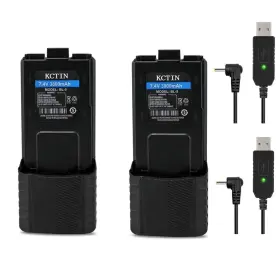 Kctin 665268865565 Replacement Battery With Usb Charging Cable For Baofeng 7.4v 3800mah Bl-5 W