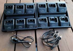 Kenwood Kmb-27a Lot Of 2 - 6-unit Multi Charger Adapter With 12x Ksc-37s Chargers