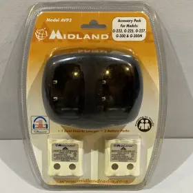 Avp2 Midland New Accessory Pack Dual Dock Desktop Charger And 2 Battery Packs
