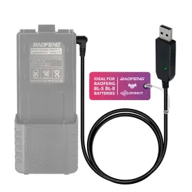 Uv-5r Mirkit 663701227789 2.5mm Usb Charger Cable With Light Indicator For Baofeng Battery And Uv