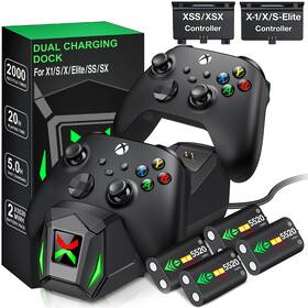 Ninabxy B08fwx48g9 Controller Charger Station With 4x5520mwh Rechargeable Battery Compatible X