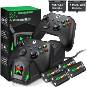 B08fwx48g9 Ninabxy Controller Charger Station With 4x5520mwh Rechargeable Battery Compatible X