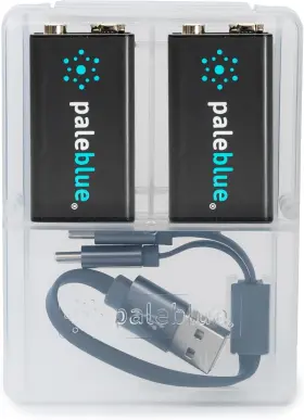 4500mwh Paleblue Pb-9v Usb Rechargeable 9v Batteries 2-pack - Lithium Colorless