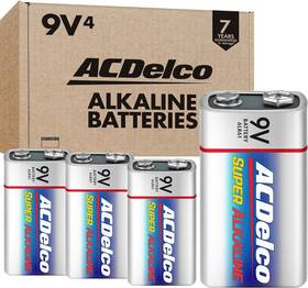 Powermax Ac235 Acdelco 4-count 9v Batteries Maximum Power Super Alkaline 9 Volt