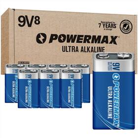 Powermax Pm98253 8-count 9v Batteries Ultra Long Lasting Alkaline - 8 Count