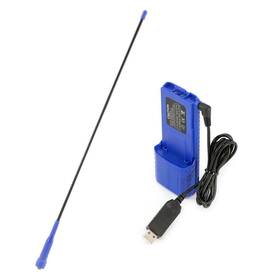 Rugged Radios 3653 Baofeng Uv-5r V3 Rh-5r/v2 Usb Charger Xl Battery Extended Range Antenna