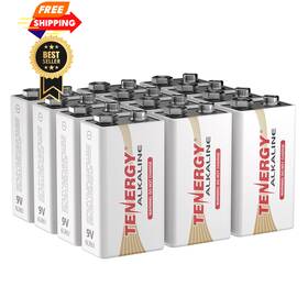 Tenergy 40921 6lr61 9v Alkaline Battery Non-rechargeable For Smoke 12 Pack