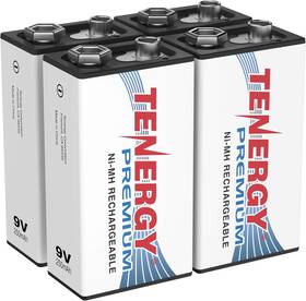 Tenergy 90495 Premium 9v Batteries Rechargeable High Drain 250mah Nimh 4 Pack