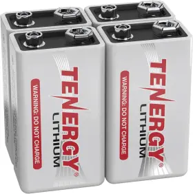 90693 Tenergy 9v Lithium Batteries 1200mah Non-rechargeable 10 4 Pack