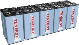 96040 Tenergy 9v Nimh Battery High Capacity 250mah Rechargeable 9 Volt 10 Pack