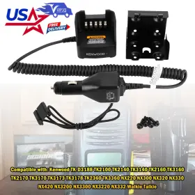 E002-c168 Vipjq 12-24v Car Battery Charger Kvc-14 For Tk2100 K2140 K2148 K2160 K3178 Radios