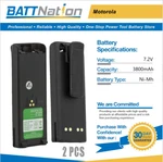 2X 7.2V 3800MAH Nimh Battery For Motorola NTN7143, NTN7143A, NTN7143B, NTN7143CR New. Price: $66.58.