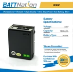 8.4V 1800MAH Nimh Battery For Icom BP-8H IC-M12 IC-2AT IC-2GAT IC-3AT New. Price: $25.45.