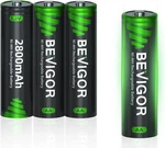 Bevigor Aa Rechargeable Batteries 2800 Mah High Capacity 1500 Cycle, 1.2V Nimh.. New. Price: $27.99.
