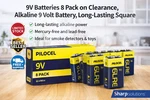 Batteries 8 Pack Clearance, Alkaline Volt Battery, Long-lasting Square New. Price: $15.99.