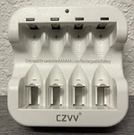 Q022 Czvv Rechargeable Li-ion Aa Battery Charger W/ Charging Cord, No Batteries Used. Price: $12.30.