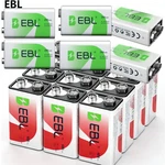 Ebl 9V Li-ion Battery Rechargeable 6F22 600MAH, (280MAH 9-VOLT Ni-mh) Lot New. Price: $81.59.