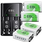 280MAH 6F22 Nimh Rechargeable Batteries/ Optional Volt Battery Charger Lot New. Price: $8.49.