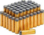 Amazon Basics 48-PACK Aa Alkaline High-performance Batteries, 1.5 Volt, 10-YEAR New. Price: $14.98.