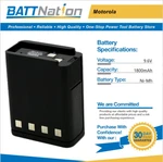 9.6V 1800MAH Nimh Battery For Motorola NTN4824 NTN4834A NTN5414 HT600 P200 New. Price: $34.99.