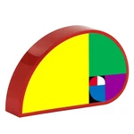 Fibonacci Math-inspired Desk Clock: Modern Design With Colored Blocks A... New. Price: $70.53.