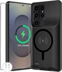 Battery Case For Galaxy S25 ULTRA,12000MAH Portable Protective Wireless Black New. Price: $58.35.