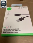 8X Belkin Mixit Micro-usb To Cables 4 Ft Black For Samsung/lg/htc/google New. Price: $23.52.