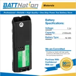 7.2V 2100MAH Nimh Battery For Motorola NTN8294, XTS3000, XTS5000, MTP-300 New. Price: $24.45.