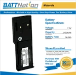 7.2V 2100MAH Nimh Battery For With Motorola HNN8148A Radius P110 New. Price: $25.45.