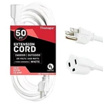 Thonapa 50 Ft White Extension Cord- 16/3 Electrical CABLE-3 Prong Grounded Plug New. Price: $33.99.