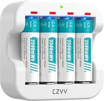 Czvv 4X3500MWH Rechargeable Aa Lithium Batteries 1.5V Li-ion Battery Charger New. Price: $31.34.