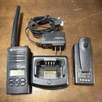 Motorola Xpr 3300E Uhf Two-way Radio W/ Battery, Desktop Charger Dock & Adapter Used. Price: $40.00.