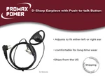 D-shape Ptt Earpiece For Motorola Radios CP110, CP200, CLS1110, CLS1410, RDM2070 New. Price: $15.74.